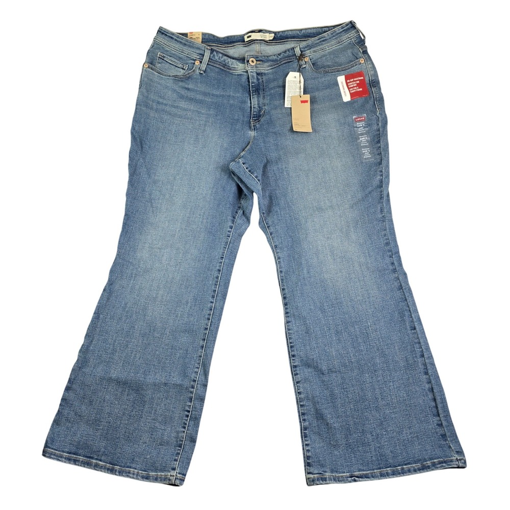 Levi's 580 Defined Waist Curvy Bootcut Jeans Womens 24W S Blue Denim Western New